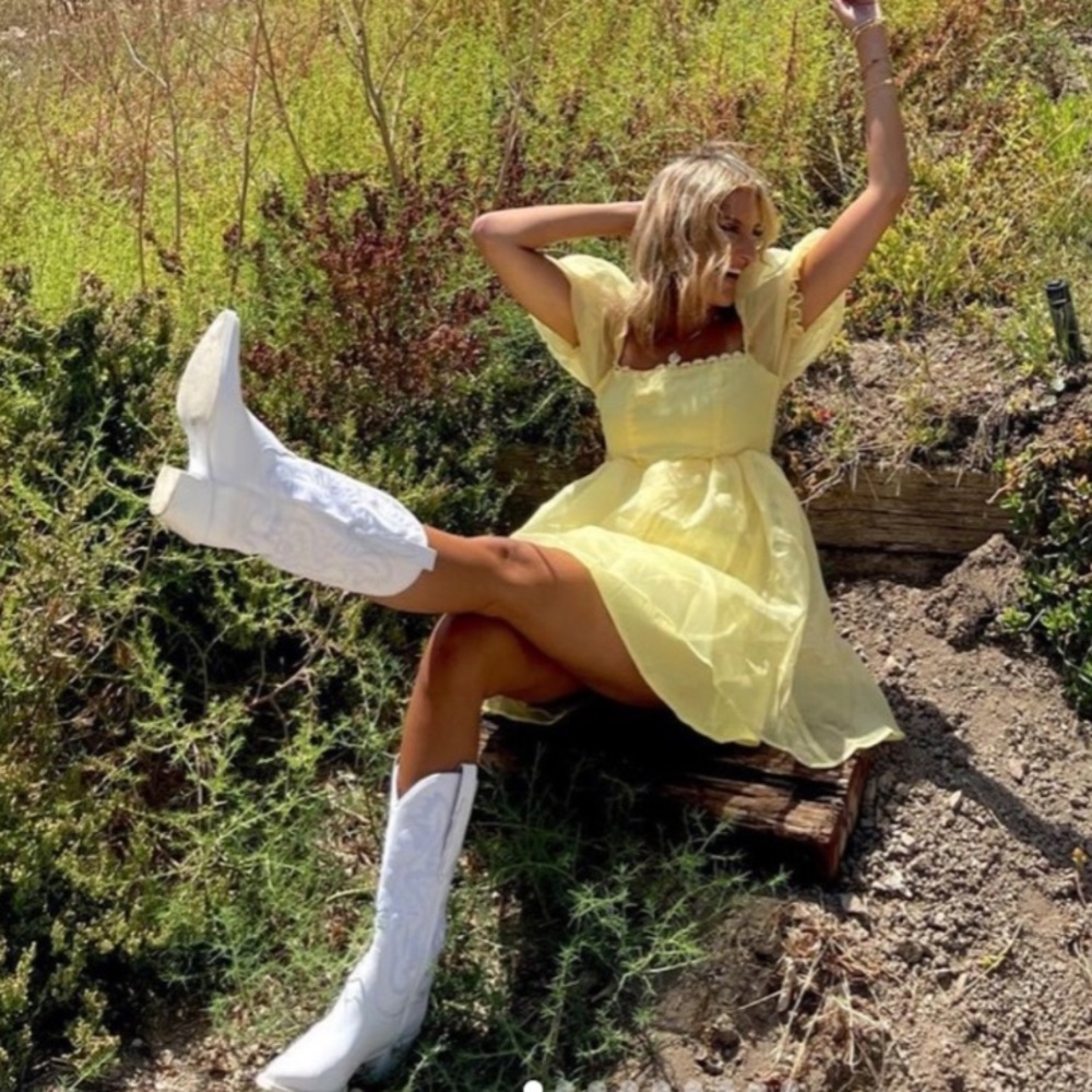 Yellow mini dress